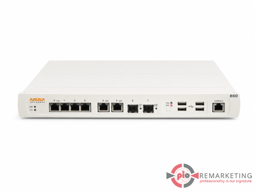 Go to product Aruba 650 Mobility | Controller | 6× 1 Gb/s RJ-45 | 4× | PoE+ | 2× 1 Gb/s SFP | Managed