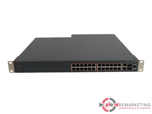 Go to product Avaya 4526T-PWR+ | Switch | 24× 100 Mb/s | PoE+ | 2× 1 Gb/s Combo SFP | 2× AC Power Supplies | Rack Ears