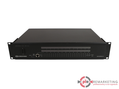 Go to product Crestron CEN-SWPOE-24 | Switch | 24× 100 Mb/s | PoE | 2× 1 Gb/s RJ-45 | Managed | Rack Ears