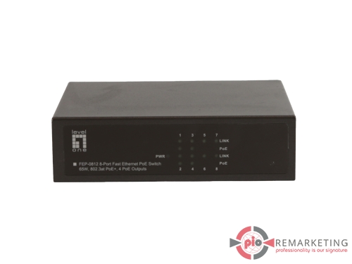 Go to product LevelOne FEP-0812 | Switch | 8× 100 Mb/s RJ-45 | 4× | PoE | Unmanaged
