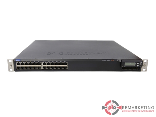 Go to product Juniper EX3200-24T | Switch | 24× 1 Gb/s (8× | PoE) | 4× 1 Gb/s SFP Module | Managed | Rack Ears