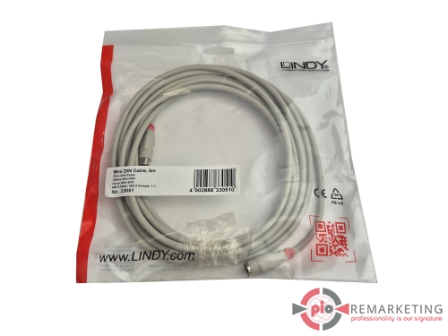 Go to product Cable Lindy 33051 Mini DIN 8-pin Male-to-Female 5 m 1:1 Grey | New